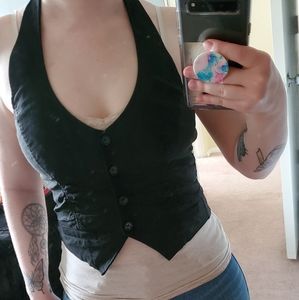 Black halter vest